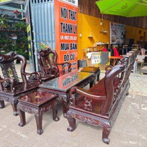Bộ bàn ăn gỗ muồng 7 món tay 10